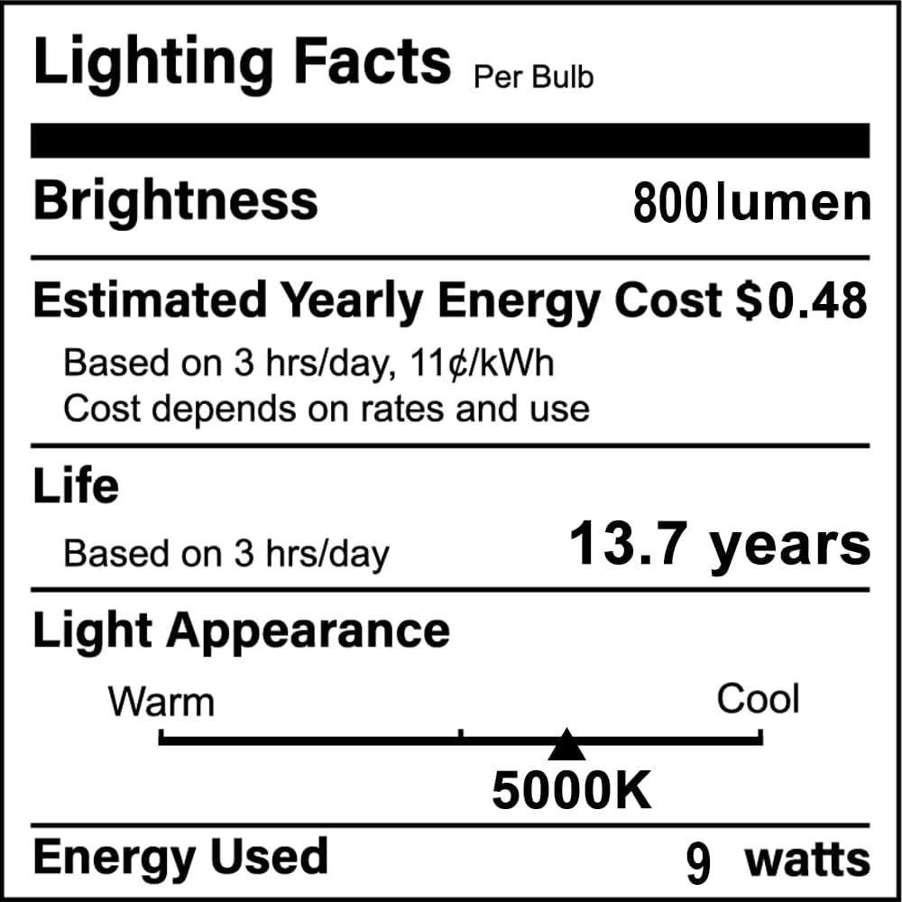 SHINESTAR A19 LED Light Bulb, 60 Watt Light Bulbs 5000K Daylight White, E26 Stan