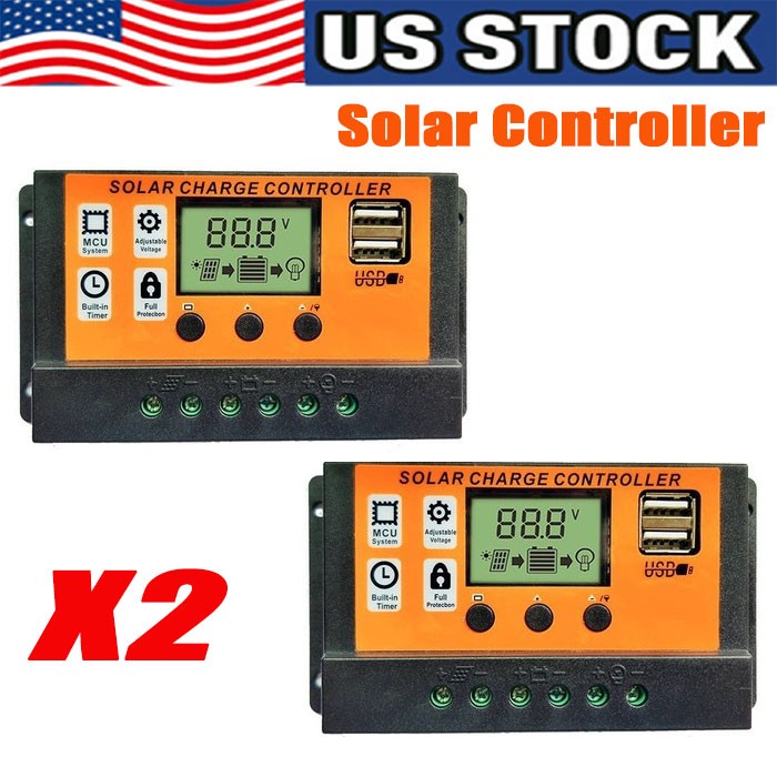 100A MPPT Solar Panel Regulator Charge Controller Auto Focus Tracking 12/24V US