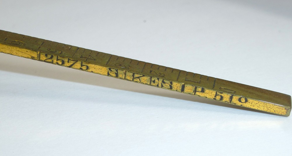 Sikes Hydrometer by Loftus London about 190