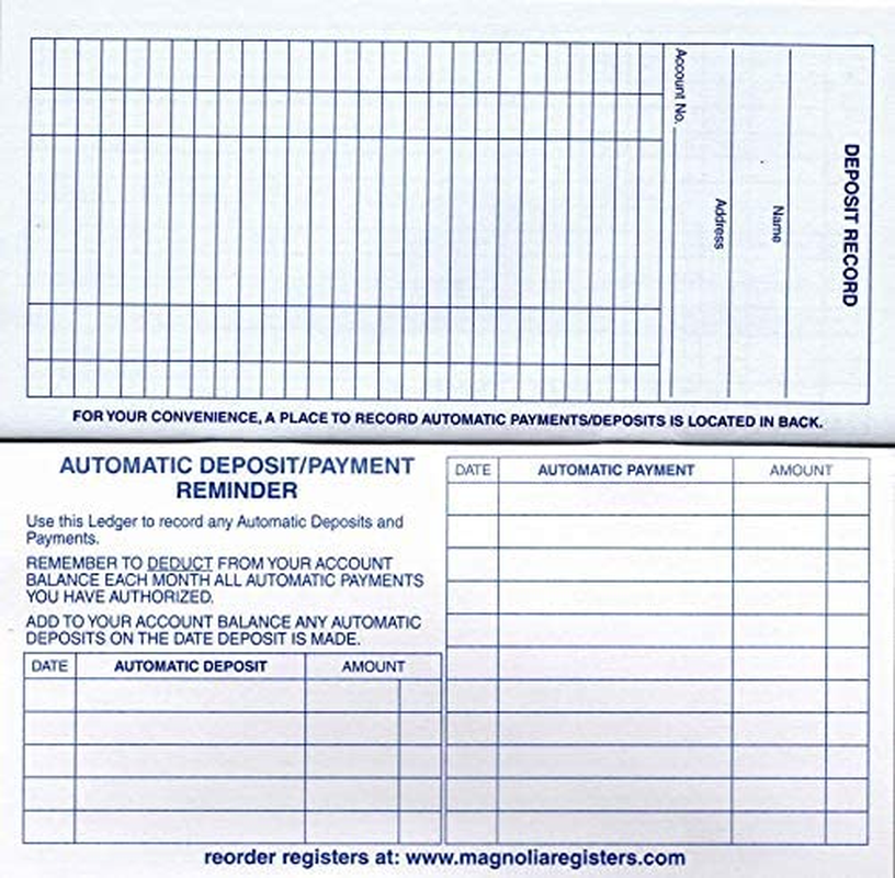 18 Pack Checkbook Registers Transaction Ledgers
