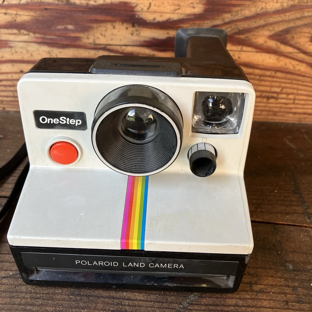 Polaroid Land Camera One Step Instant Rainbow Stripe Film Strap Untested