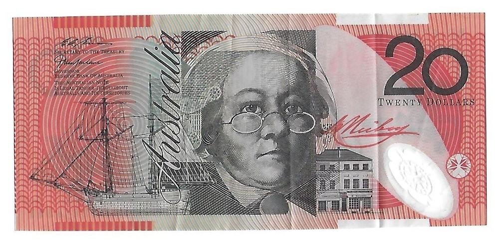 1994-2001, AUSTRALIA 20 DOLLAR POLYMER BANKNOTE, CIRCULATED