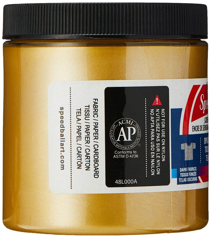 Opaque Fabric Screen Printing Ink Colour Gold Size 8 oz