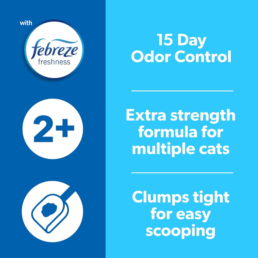 Clumping Cat Litter, Multi-Cat, Long Lasting Odor Control Kitty Litter with Acti
