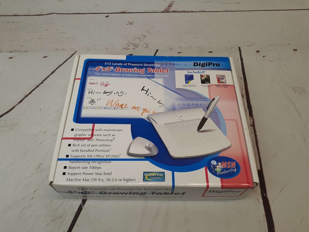 DigiPro Drawing Tablet 4" x 3" MSN Handwriting Model WP4030 With Pen