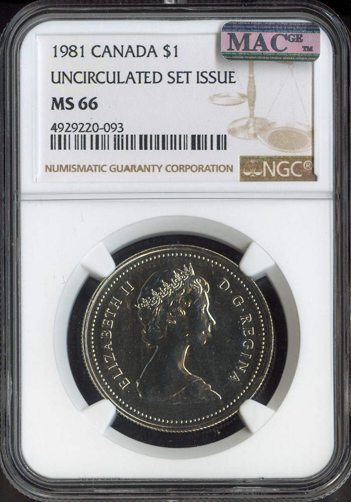 1981 Canada Dollar $1 NGC MS66 UNC SET - Quality