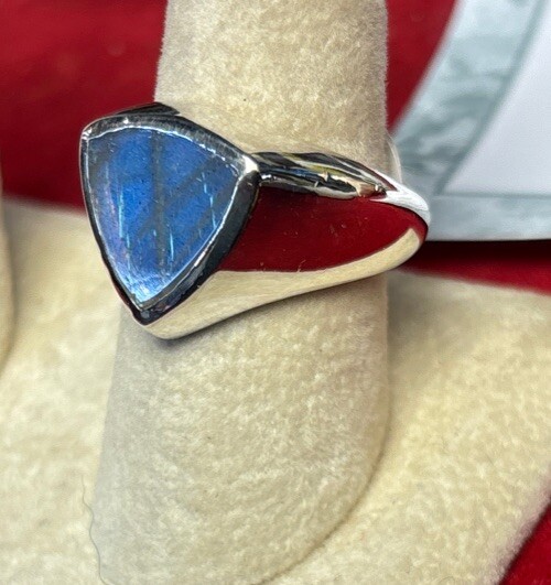 mens sterling silver ring Size 11 Labradorite