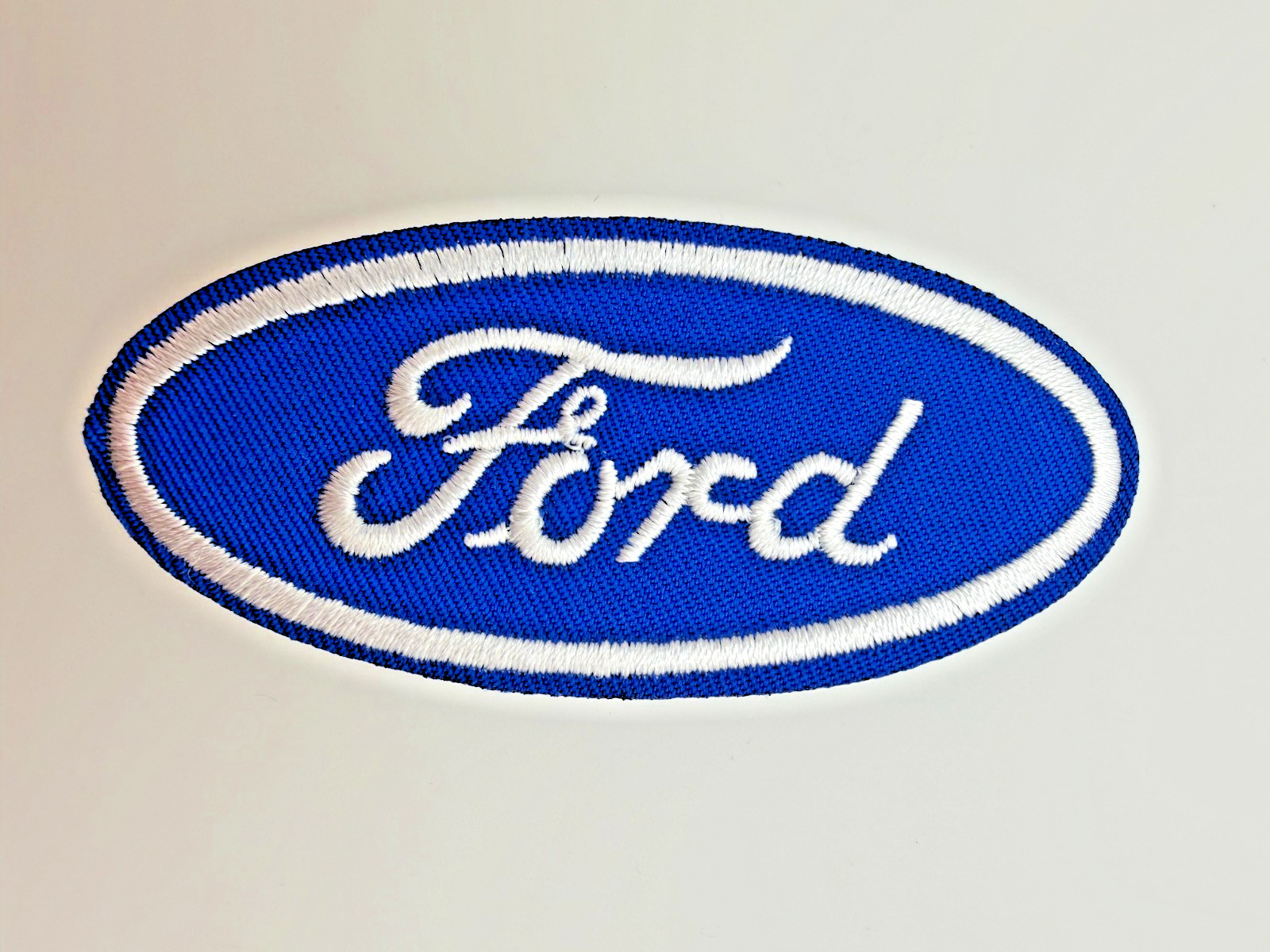 Ford Logo Patch Iron On Blue Oval Embroidered 2.75" x 1.25" Vintage Style