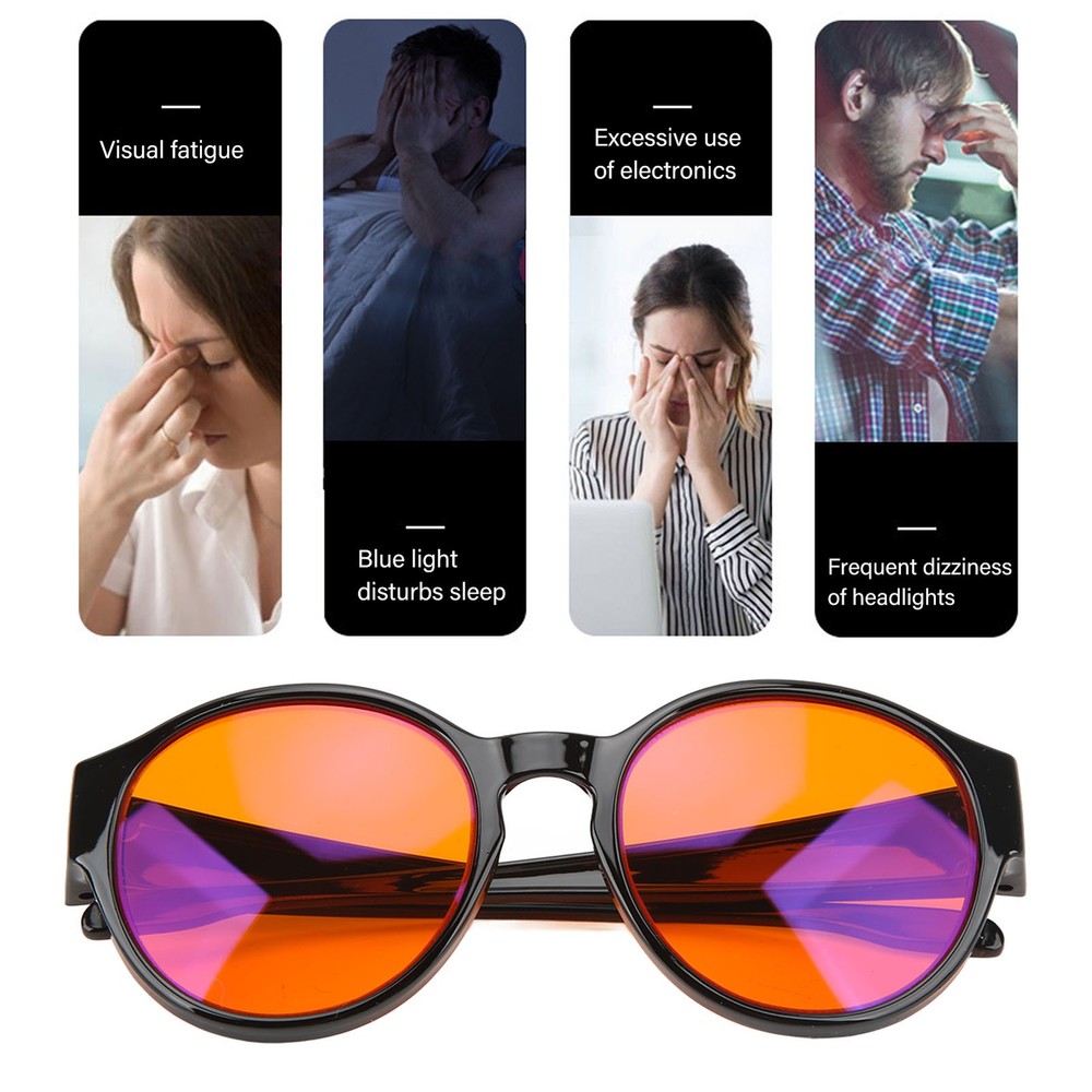 Round Blue Light Blocking Glasses Powerful Professional Filter Prevent Gaming Fa