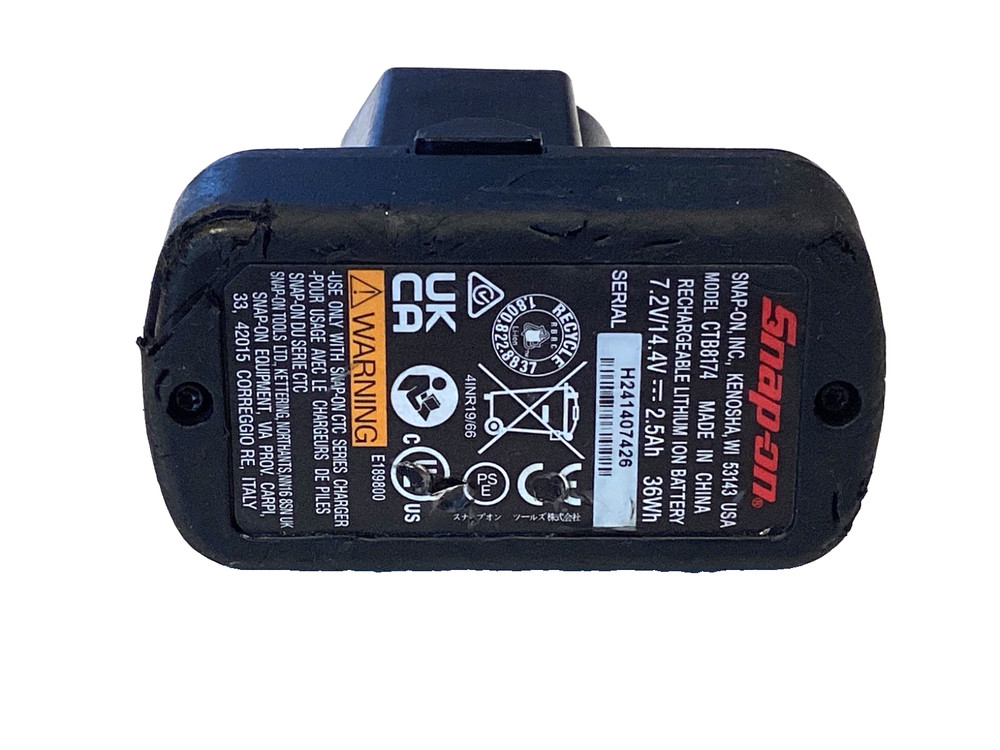 Snap on Tools 14.4 Volt 2.5Ah BLACK MicroLithium Battery Pack CTB8174 TESTED
