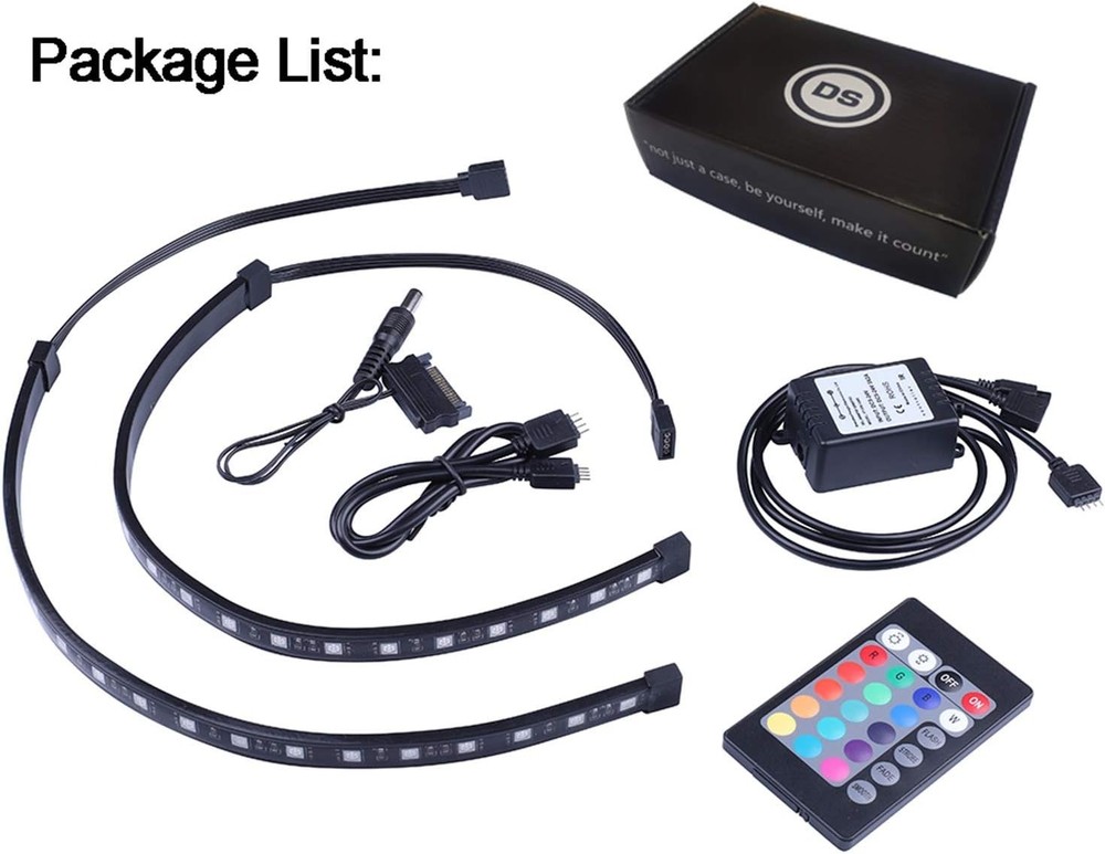 RGB LED Strip Computer Lighting via Magnet with Controller for Desktop Comput...