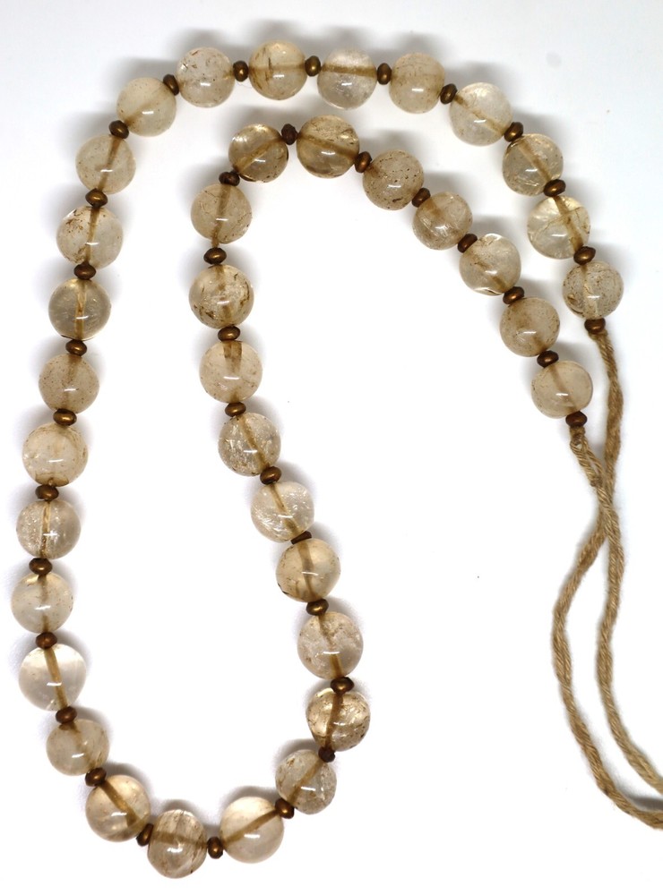 ancient old crystal beads necklace strand