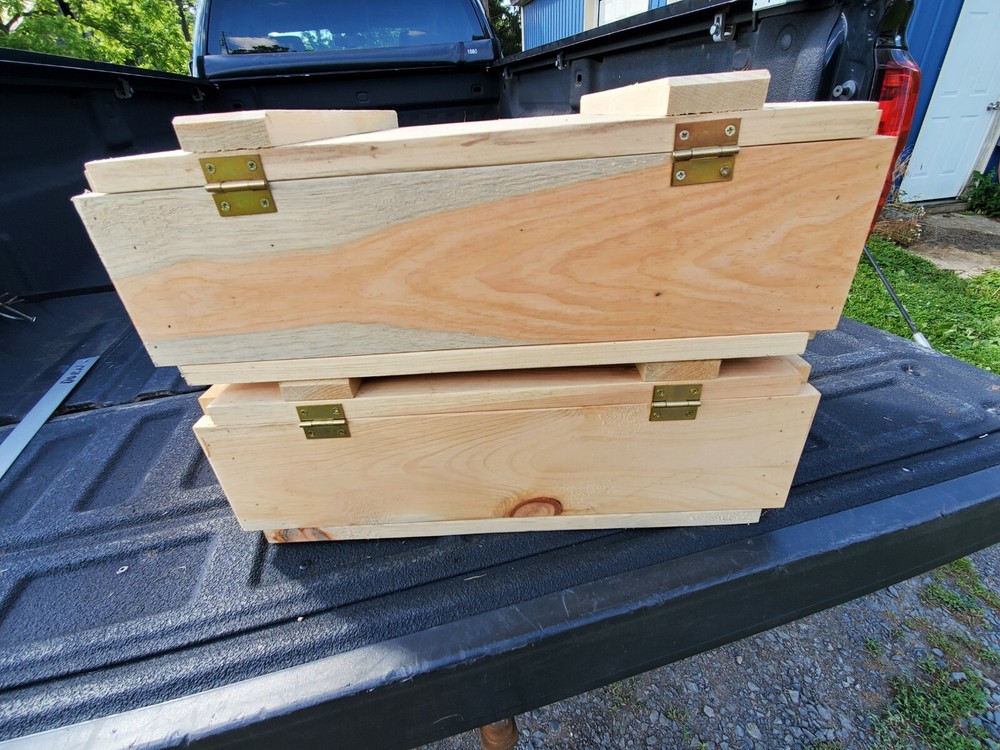 Plain Storage/Ammo Box With Rope Handle and Latching Hasp/Catch