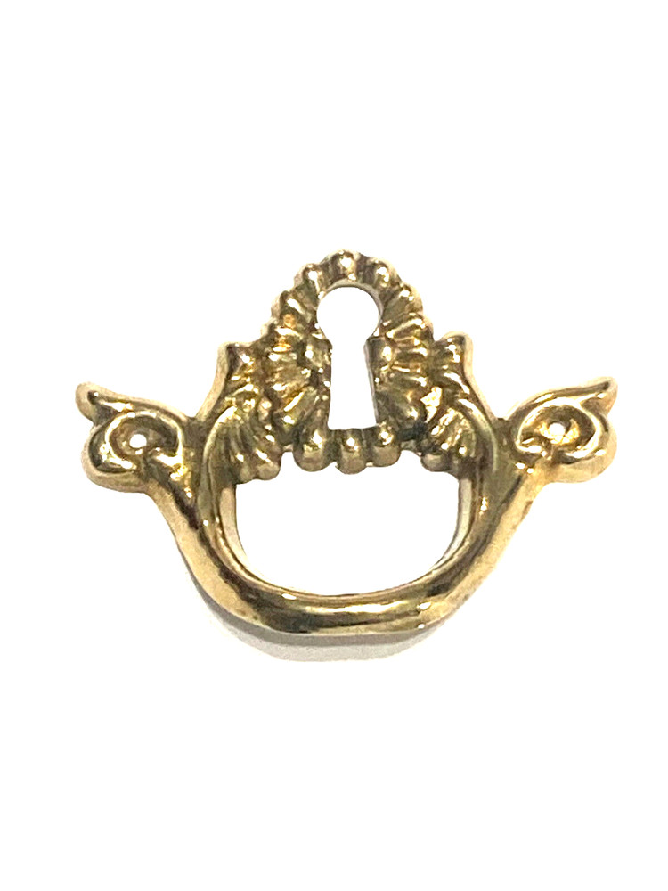 Drawer Pull With Horizontal Keyhole Floral Cast Brass Handle Small
