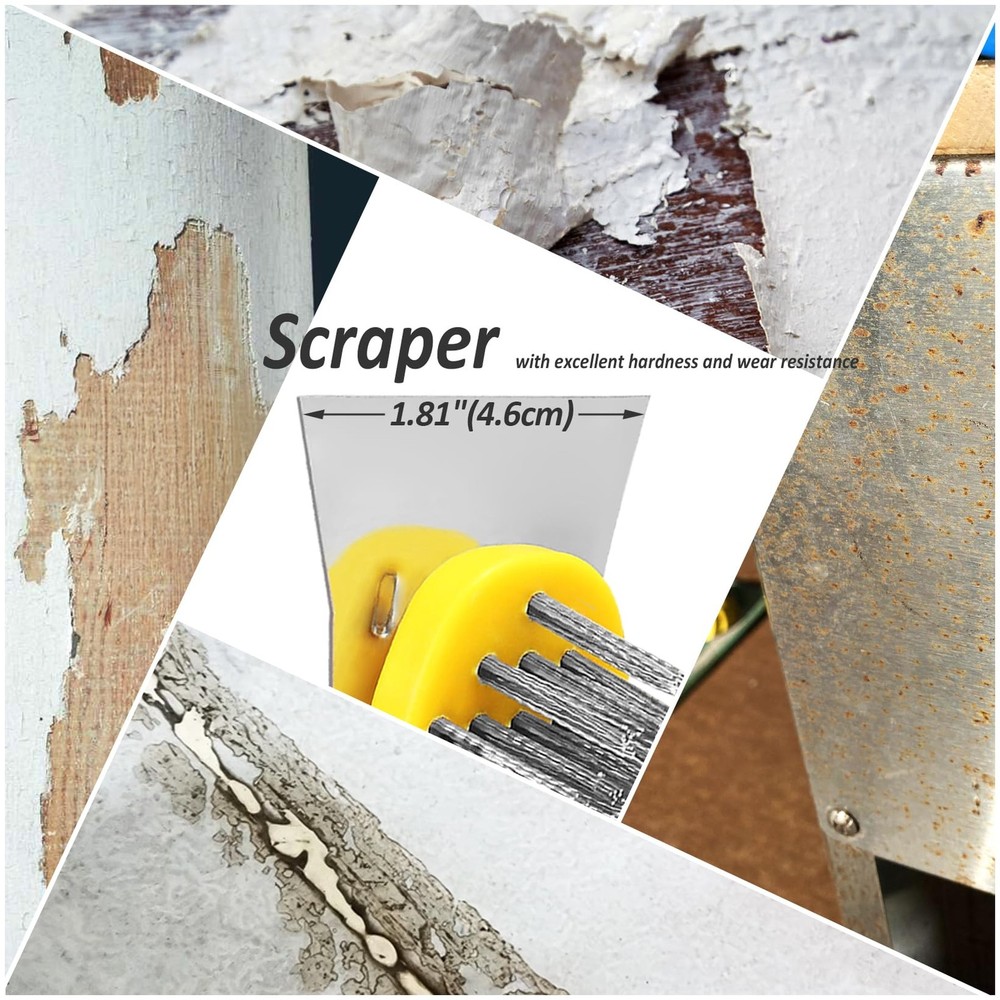 10.95 Inch Wire Scratch Brush Metal Scraper Long Plastic Handle Rust 1 PC