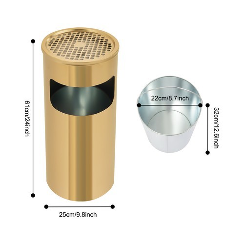 Trash Can Waste Bin Stainless Steel Waste Bin with Removable Inner Bin USA