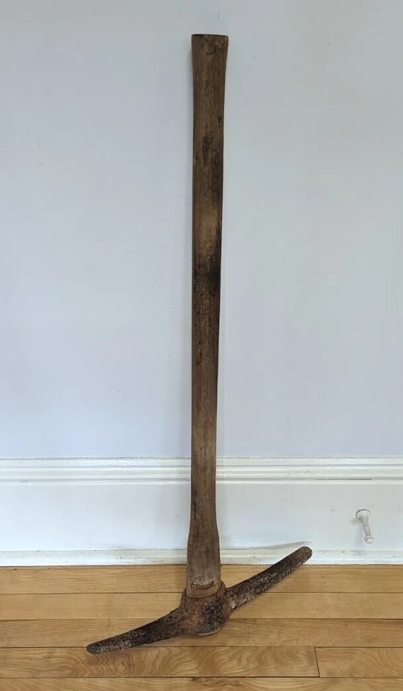 Antique Pick Axe Square Nails Just Over 3' Primitive