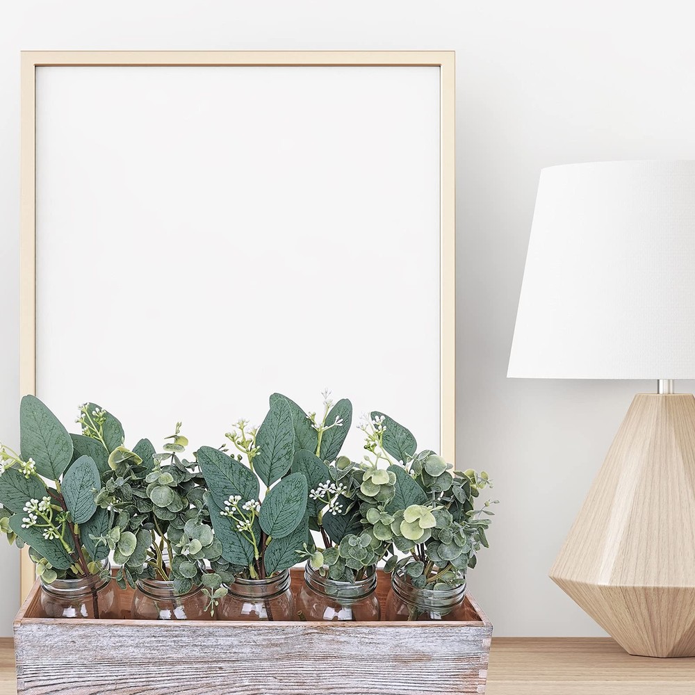 Mixed Eucalyptus Leaves Stems Bulk Artificial Sprays White