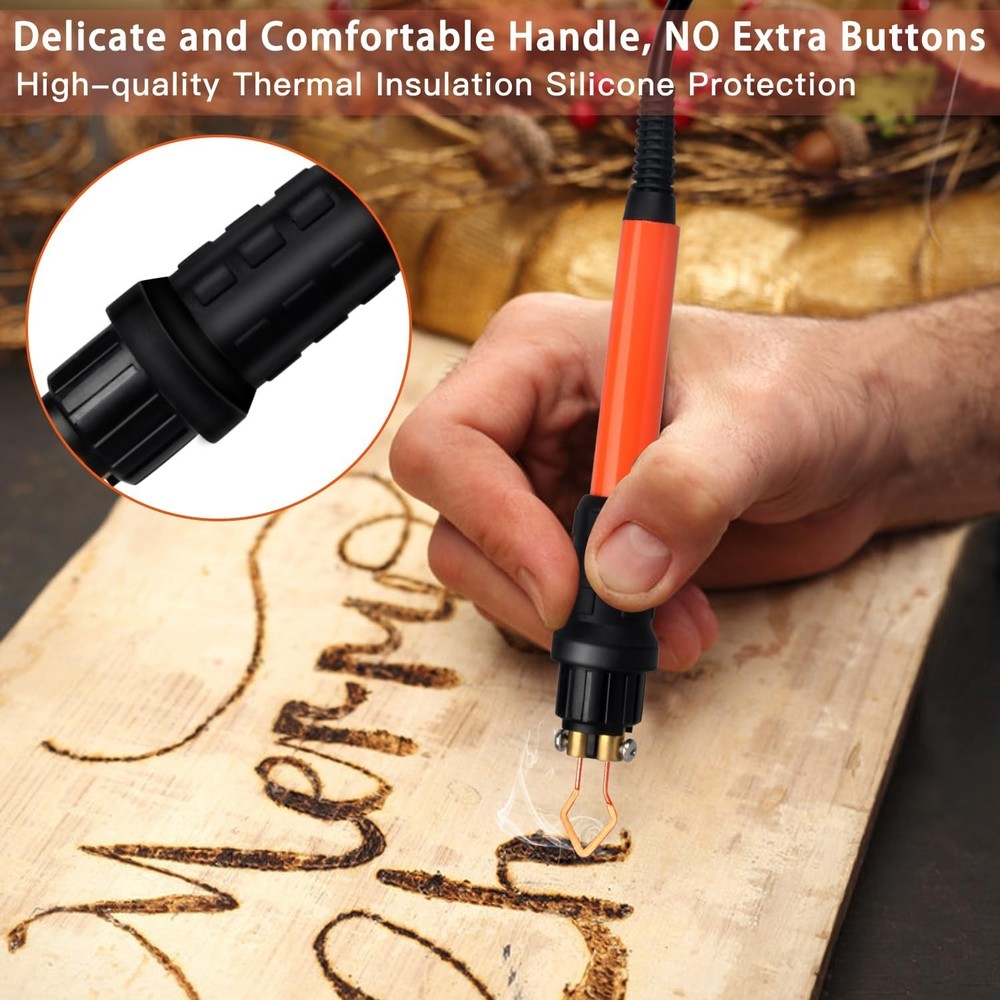 40W Adjustable Temperature Wood Burning Kit & Pyrography Tool Set