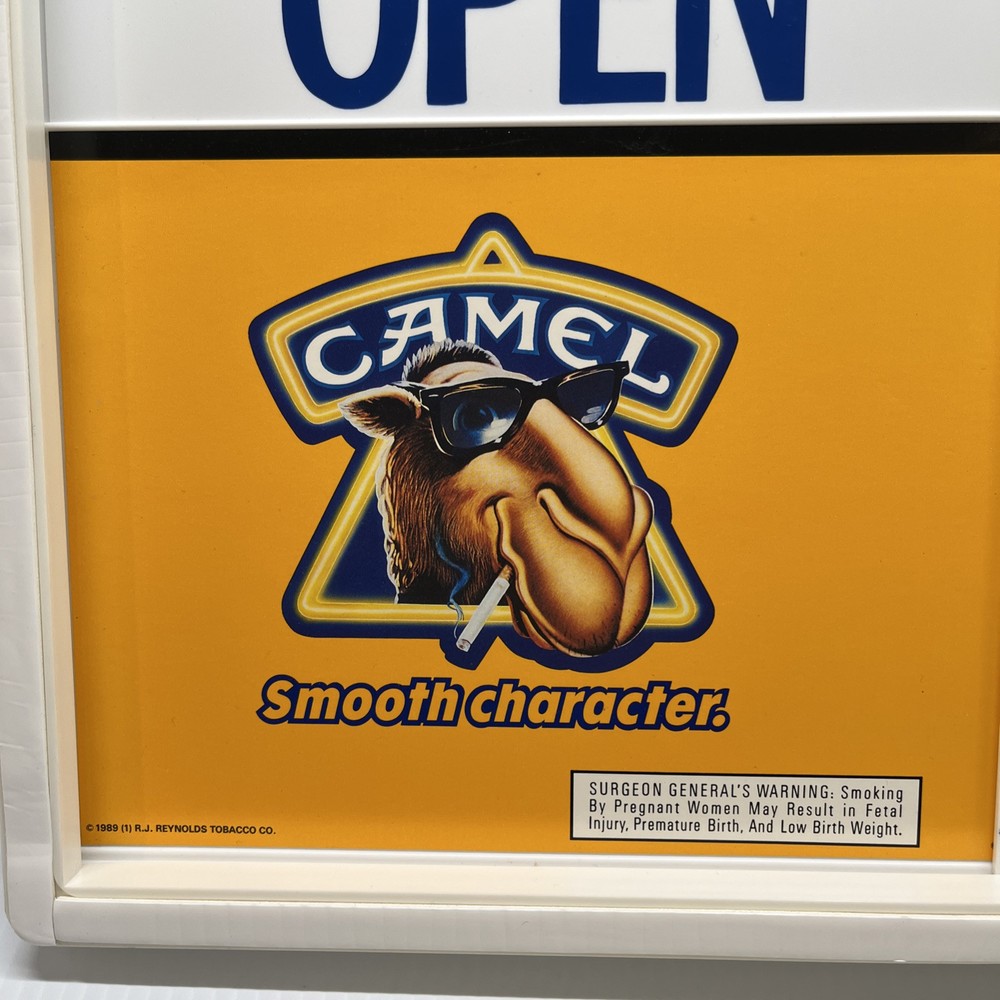 Camel Cigarette Sliding Business Hour Open Closed Frame Sign