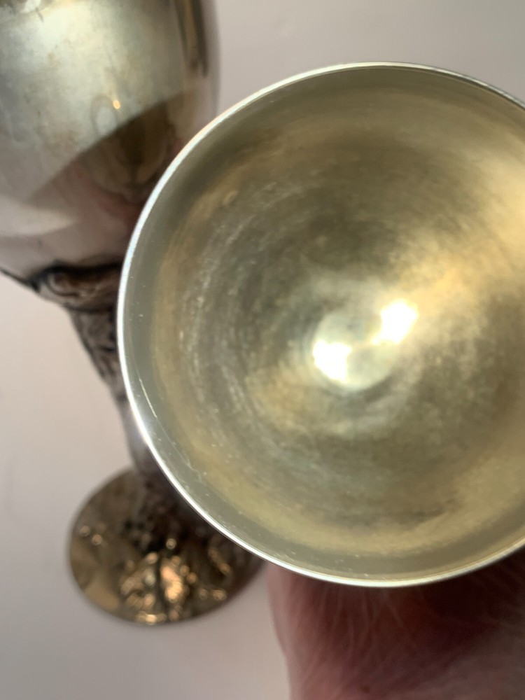 Godinger Silverplate Goblets, Grapes, READ