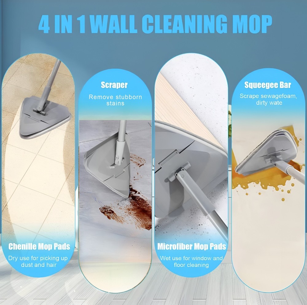Wall Cleaning Mop with Long Handle, Ceiling Cleaner Tool Duster