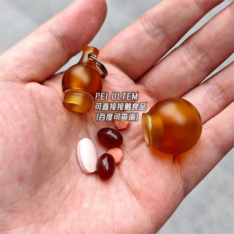 PEI Waterproof Pill Case Holder Organizer Box Container Keychain Pendant EDC