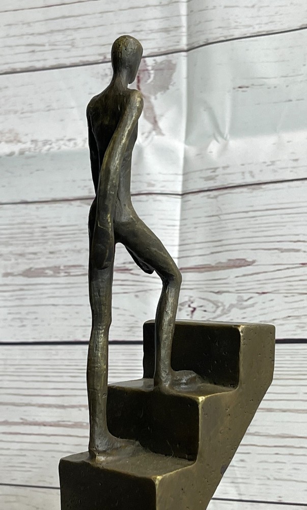 Signed Original Mario Nick Abstract Modern Climbing Stairs Sculpture