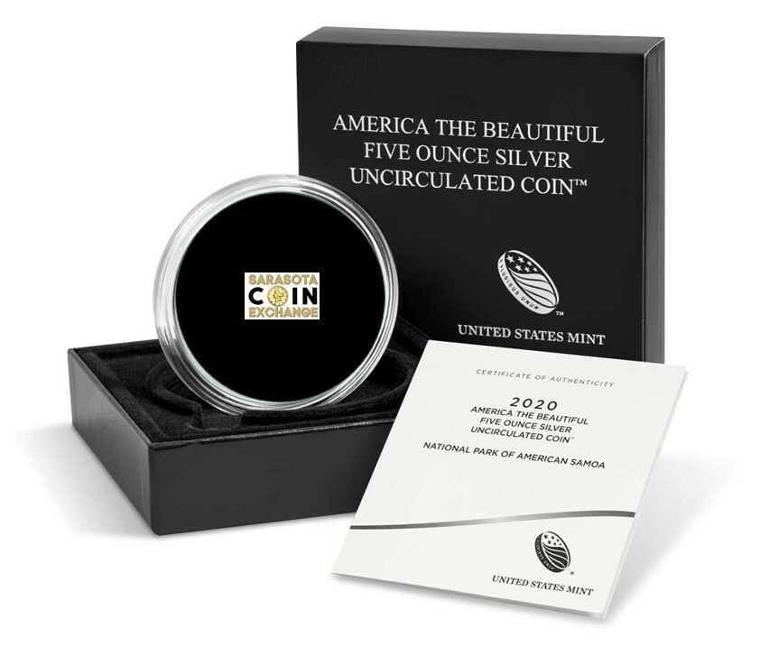 2020 American Samoa 5oz Box and COA No Coins Empty Original Packaging Capsule