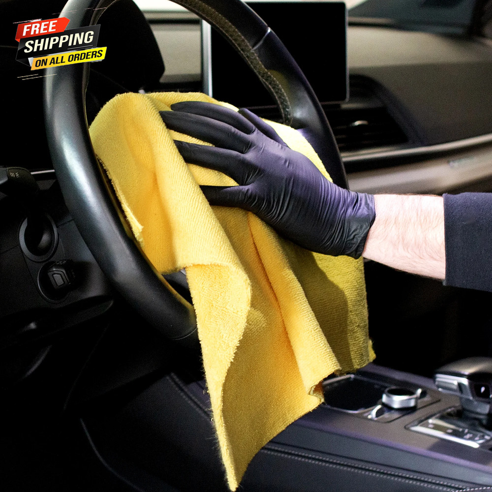 Heavy Duty Multi-Purpose Microfiber Detailing Towel, 40 Pack, Yellow