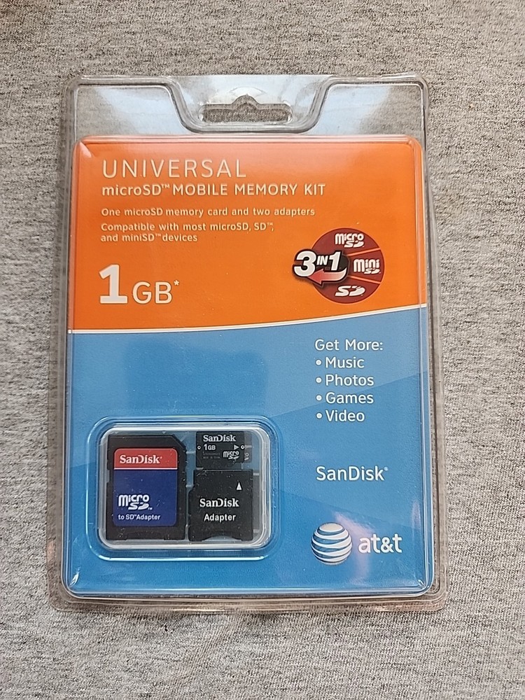 AT&T Universal SanDisk microSD Mobile Memory Kit 1 GB - Sealed