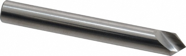 Hertel 1/4" Head Diam, 1/4" Shank, 1 Flute 82? Solid Carbide Countersink Brig...