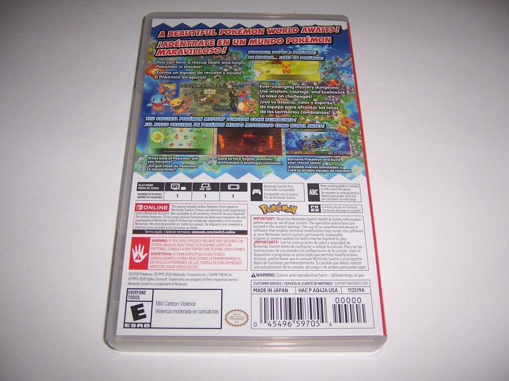Replacement Case Pokemon Mystery Rescue Team DX Nintendo Switch Box Authentic