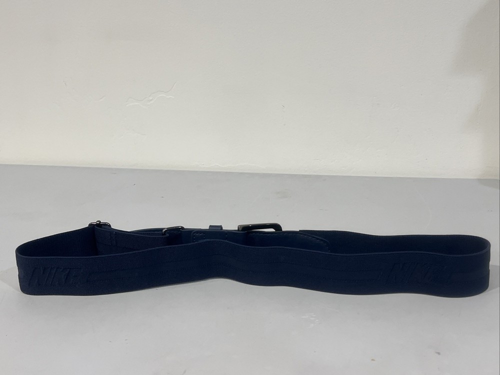 NIKE Blue Stretch Adjustable Belt ONE SIZE Swoosh Logo