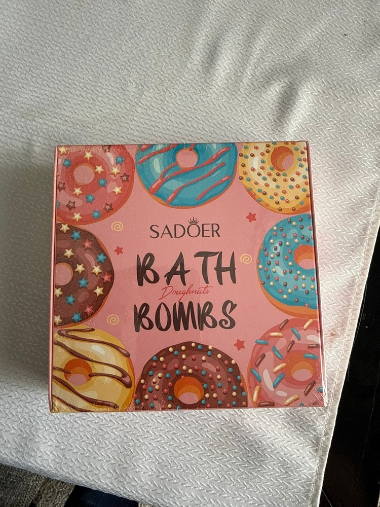 DONUT Bath Bombs with FOUR COLORFULL DONAT Inside for Kids - 4 Pack