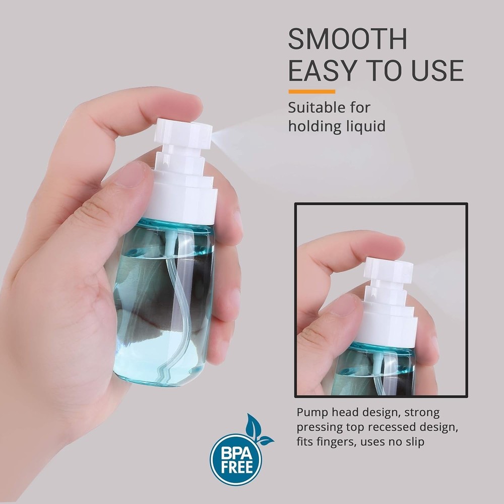 Eco-Friendly 2oz Mini Spray Bottles with Fine Mist - Refillable & Leak Proof