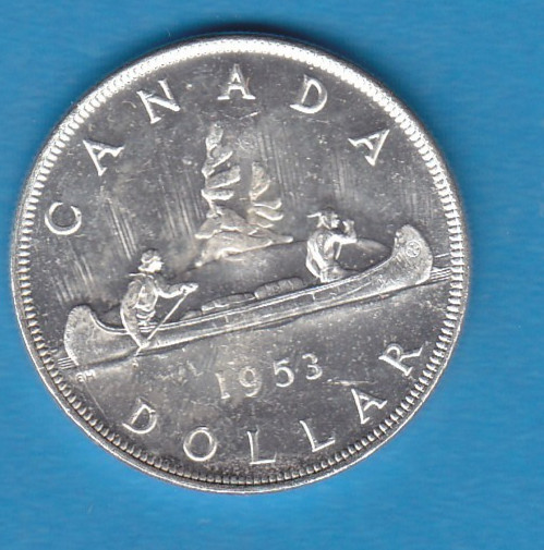 1953 Canada Dollar Uncirculated Silver Coin