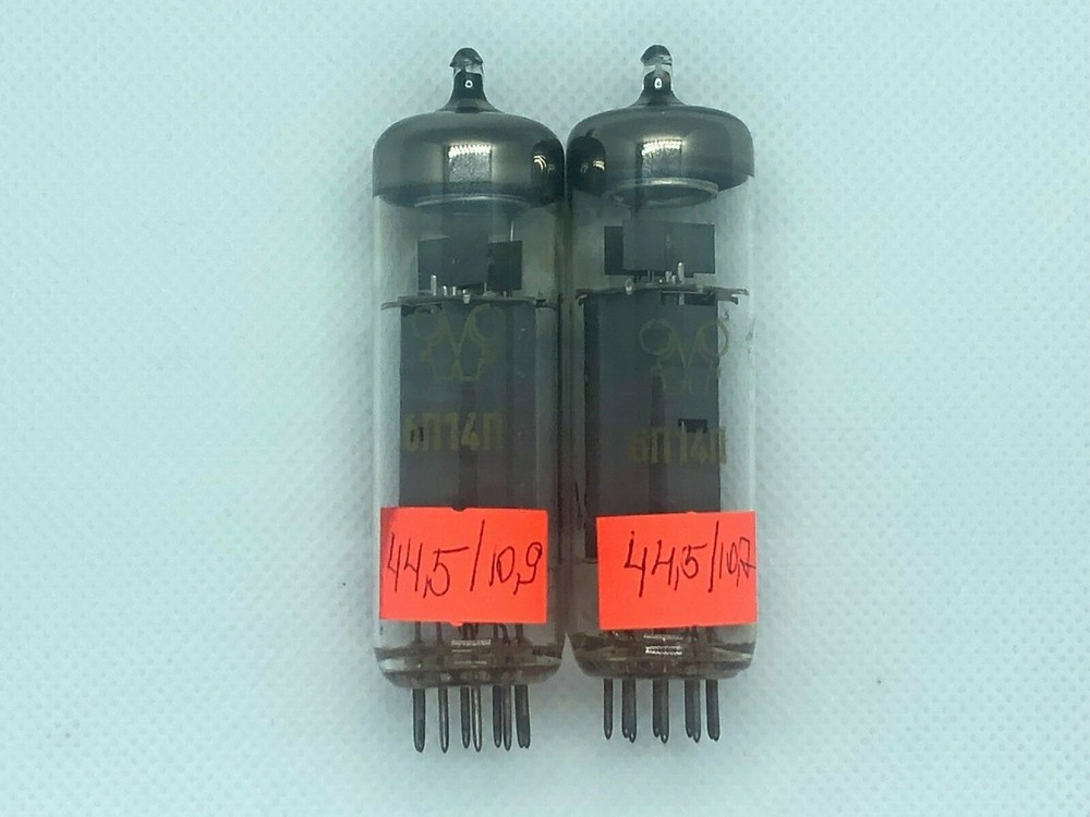 2x RARE RFT 6P14P (EL84, E84L, 6BQ5) OUTPUT PENTODE, MATCHED PAIR #1