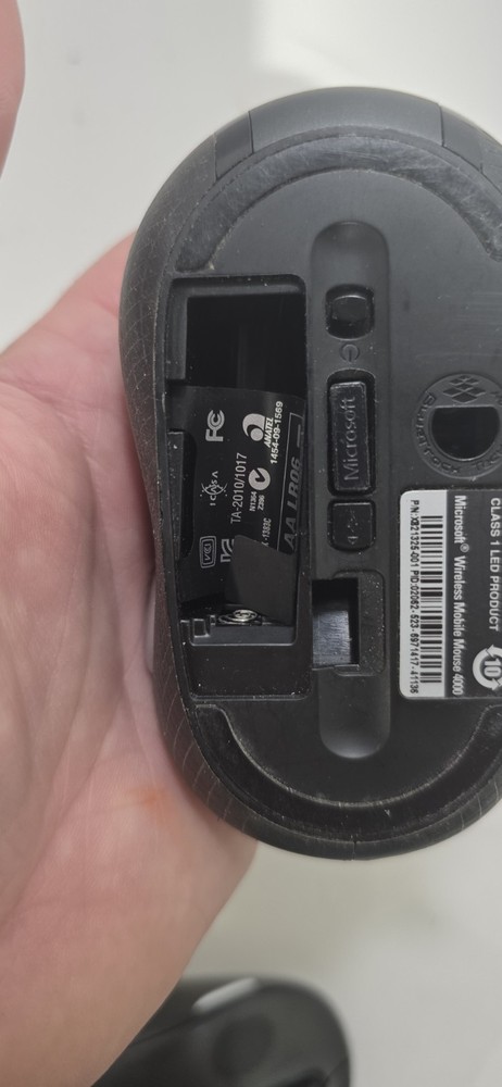Microsoft Wireless Mobile Mouse 4000, 1383 Black Optical With USB Receiver