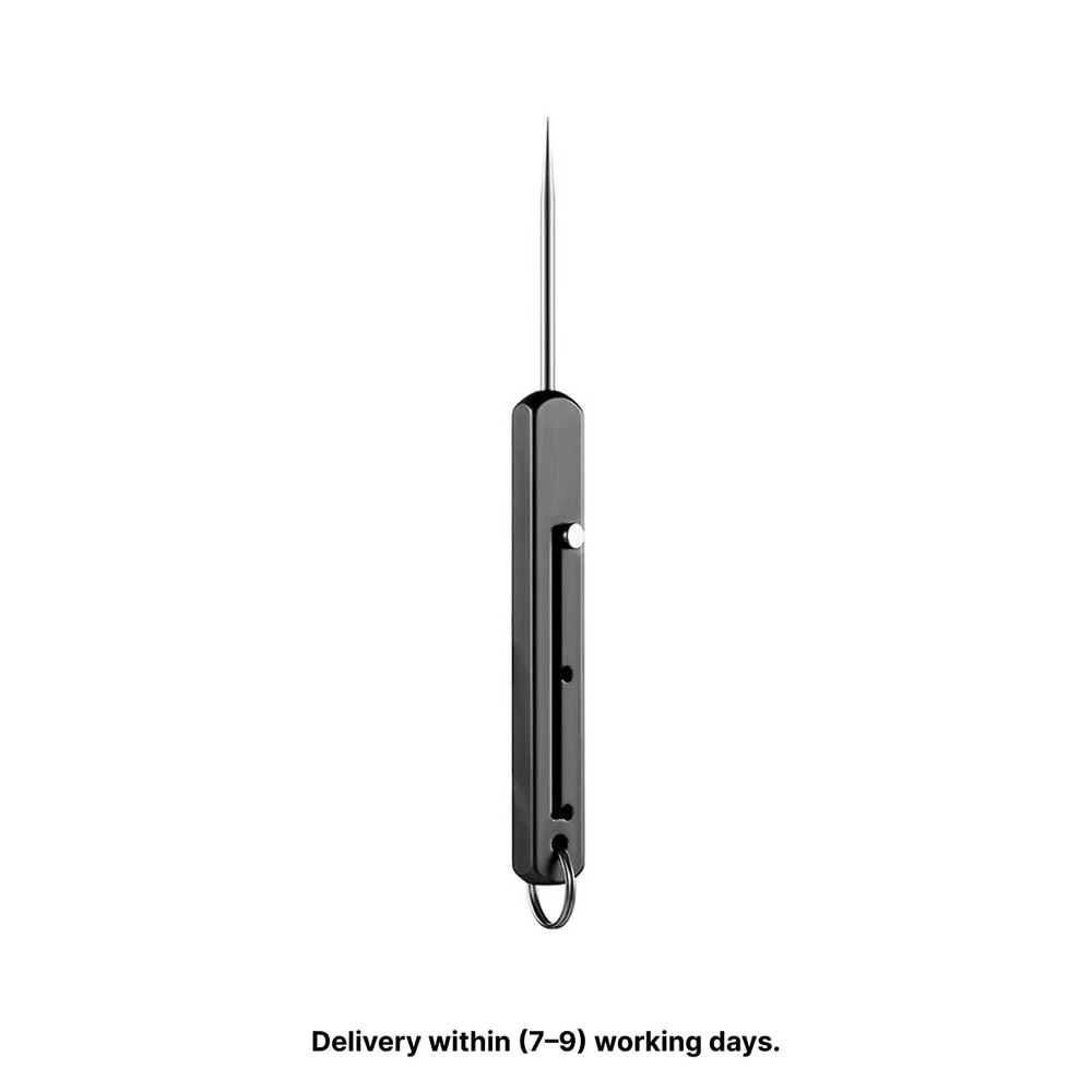 1 pcs Titanium Edc Retractable Toothpick with Spring Push Design **