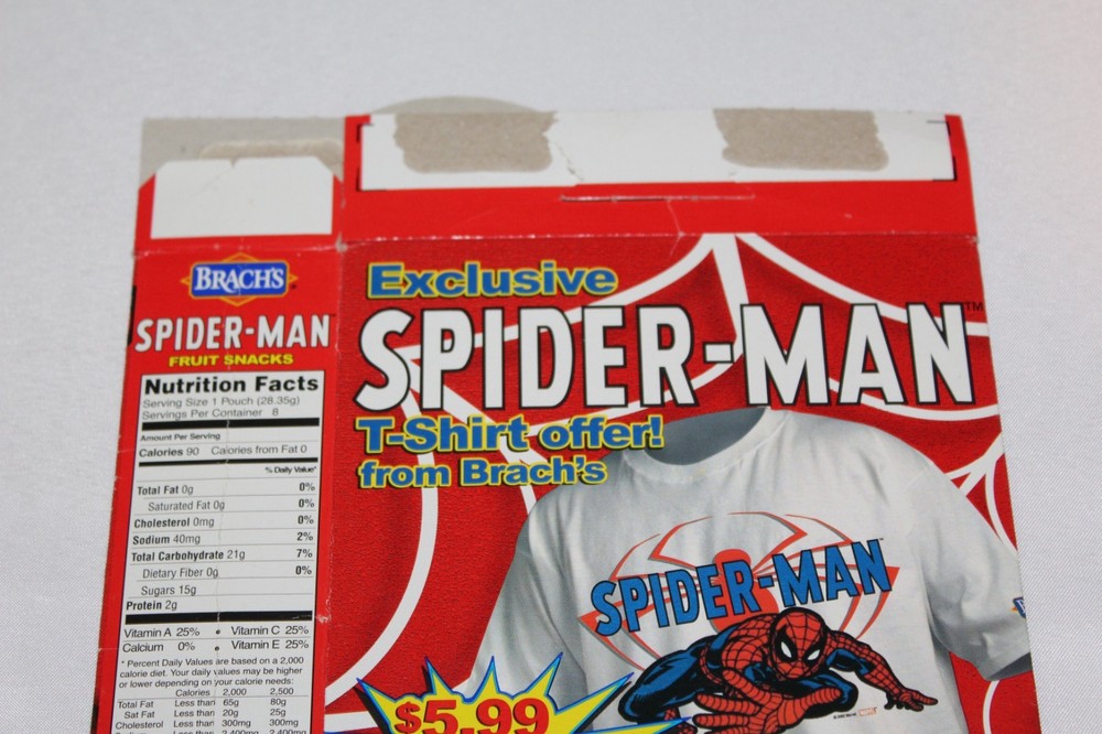 2002 Spider-man Brachs Fruit Snacks Empty Advertising Display Box Candy Marvel