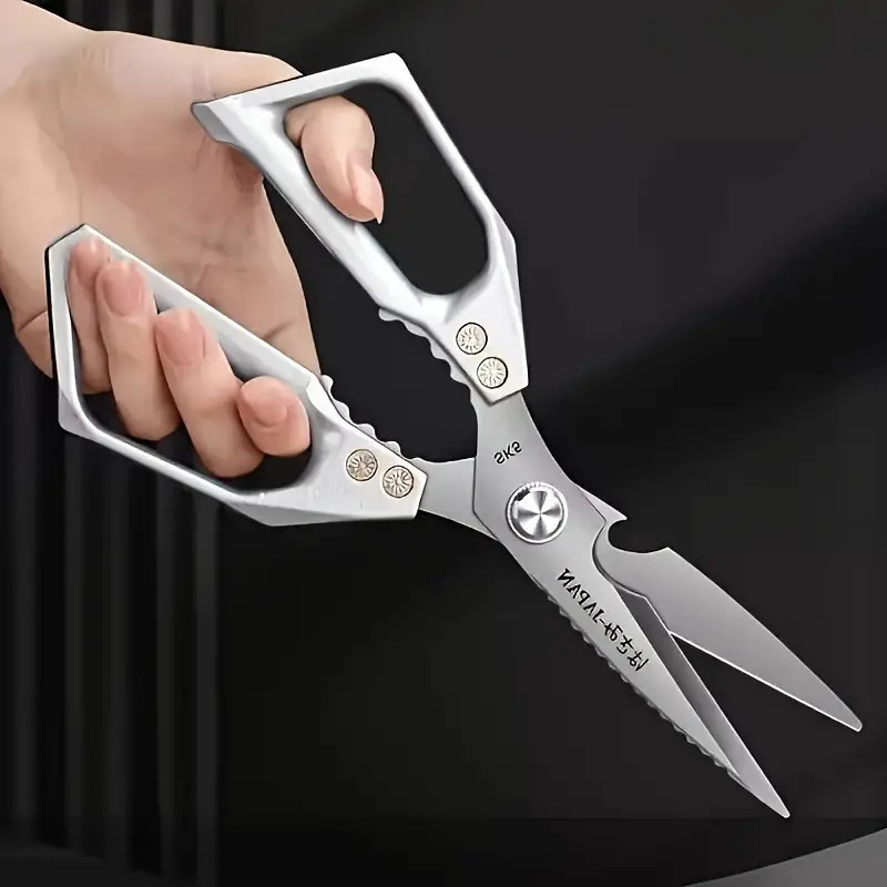 Multi - Functional Silver Kitchen Shears, Stainless Steel, Ideal for Cutting