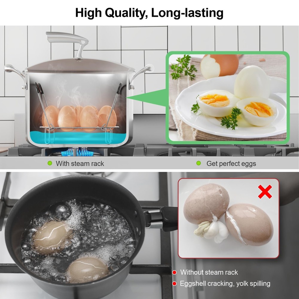 Instant Pot Accessories Steamer Cooling Rack Trivet Set, Include 9-holes Egg ...