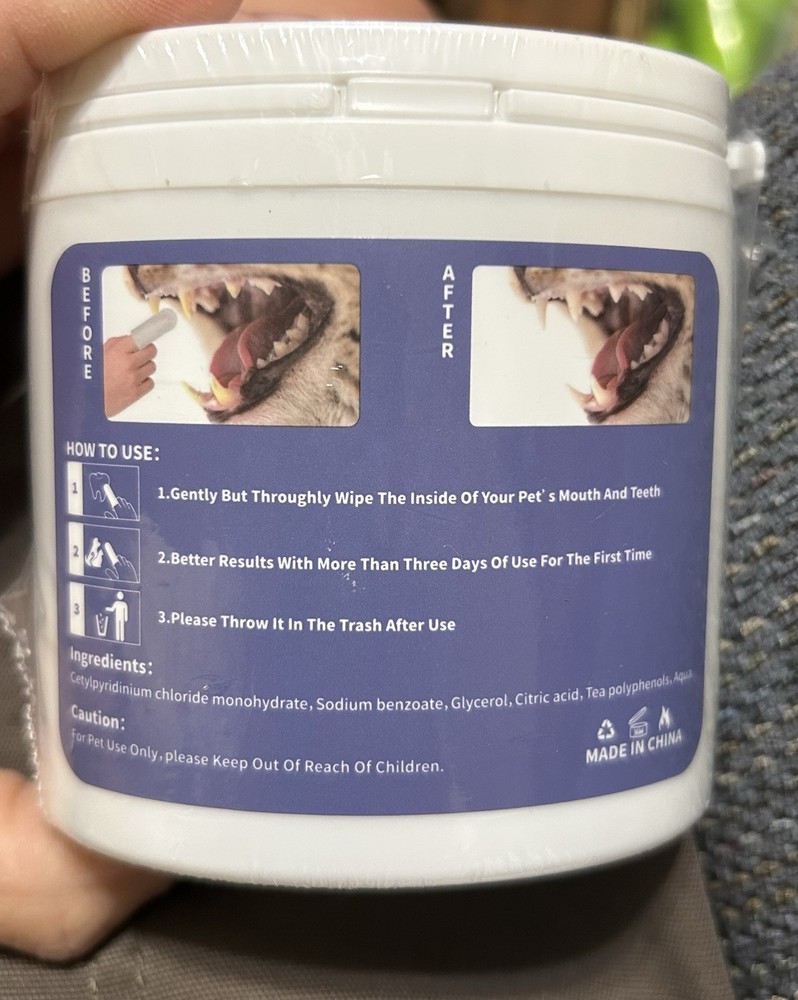 Pet Teeth Cleaning Finger Wipes Unscented