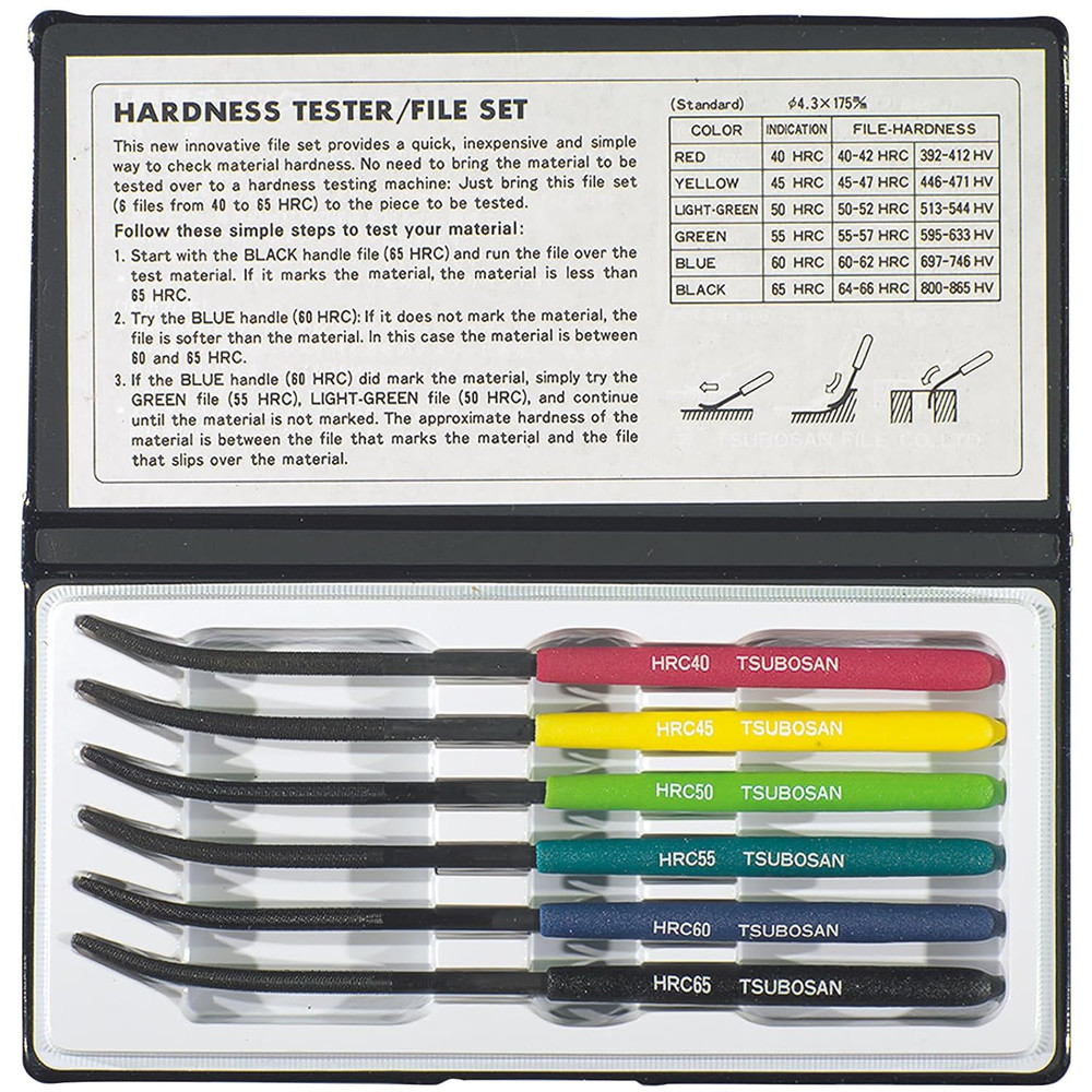 6 Piece Hardness Tester File Set