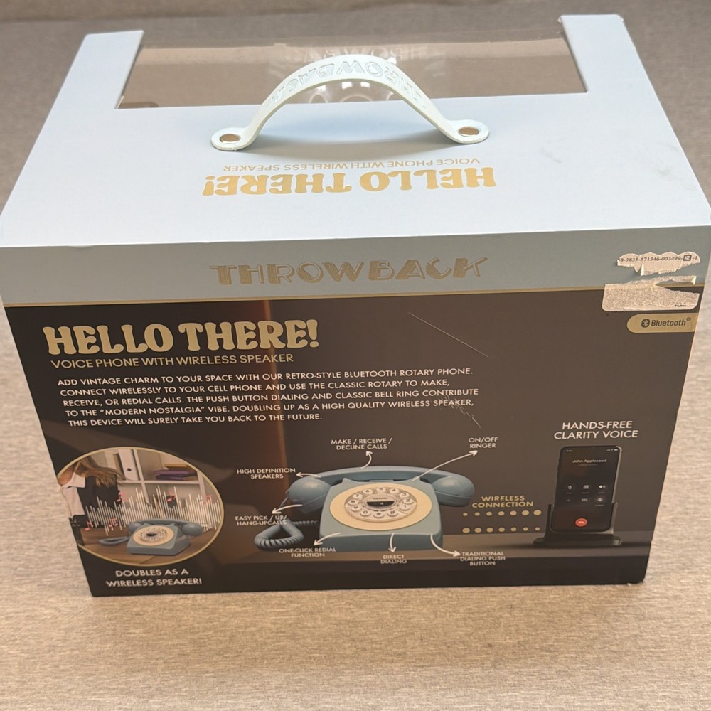 Hello There! Retro Wireless throw back Blue RARE Phone/ Speaker Bluetooth - NEW