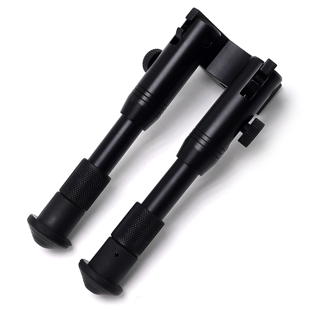 6'' Short Tactical Bipod Adjustable Spring Return 20mm Picatinny Mount Adapter
