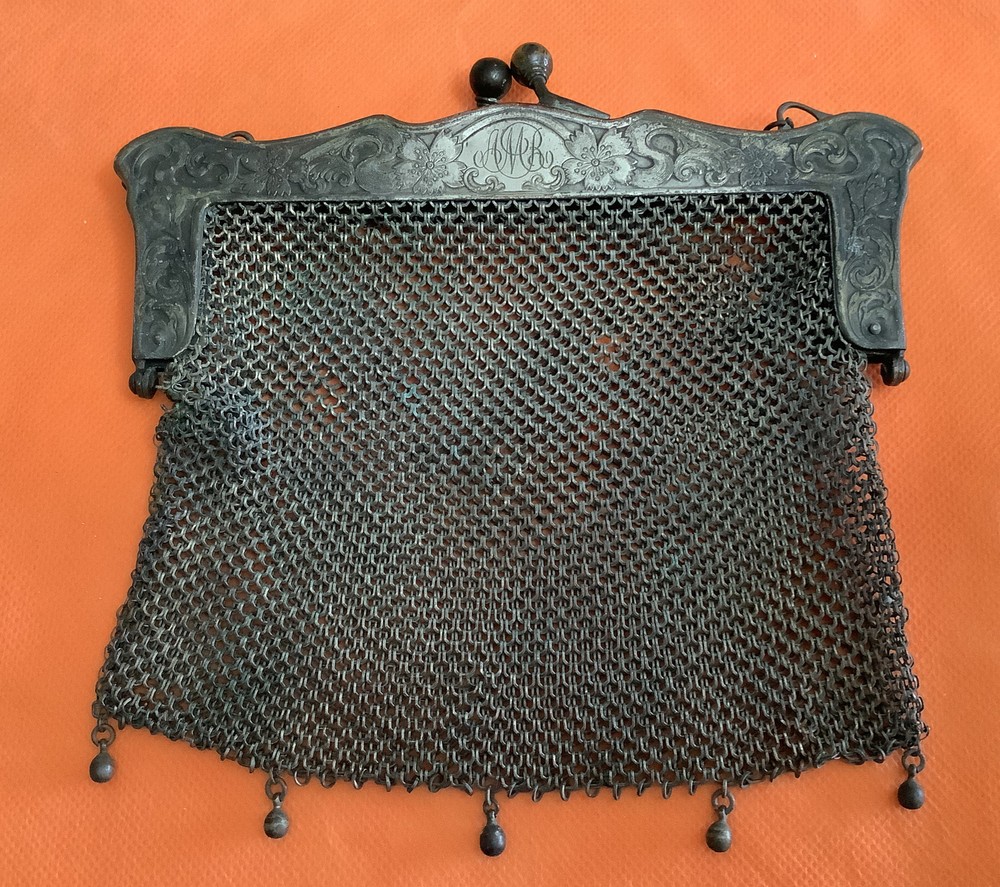 Antique German Silver Mesh Purse D1