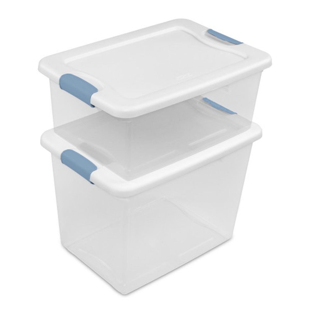 Sterilite 25 Quart Latching Storage Box, Stackable Bin with Latch Lid, 12 Pack