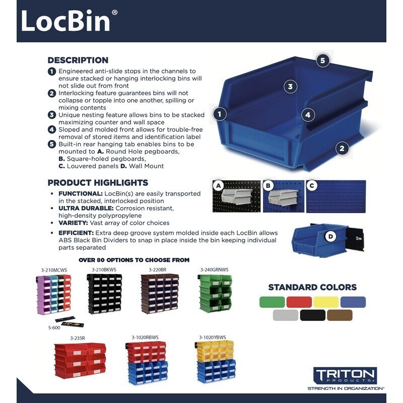 Interlocking Stacking Polypropylene Storage Bins Garage Shop Organization 6 Pack